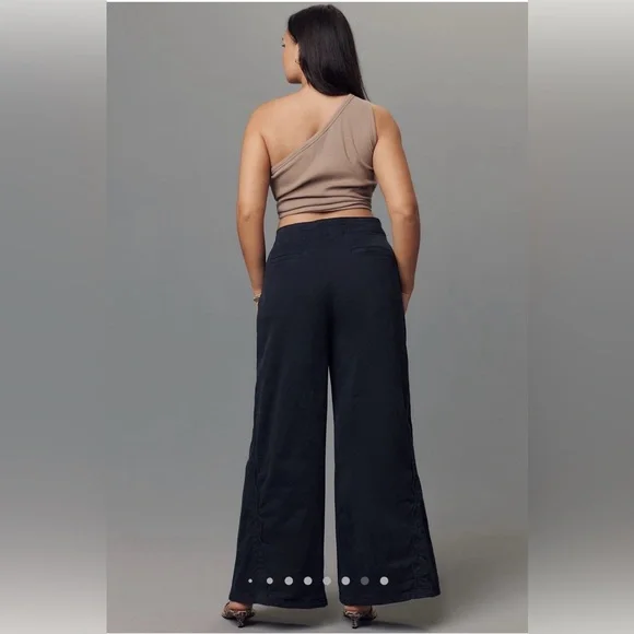 Anthropologie Maeve Scallop Wide-Leg Pants - Picture 4 of 15